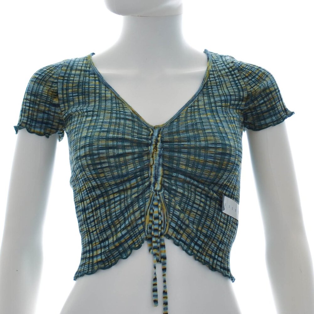 NWT Arizona Blue Dawn Space Dye Short Sleeve Vneck Top
